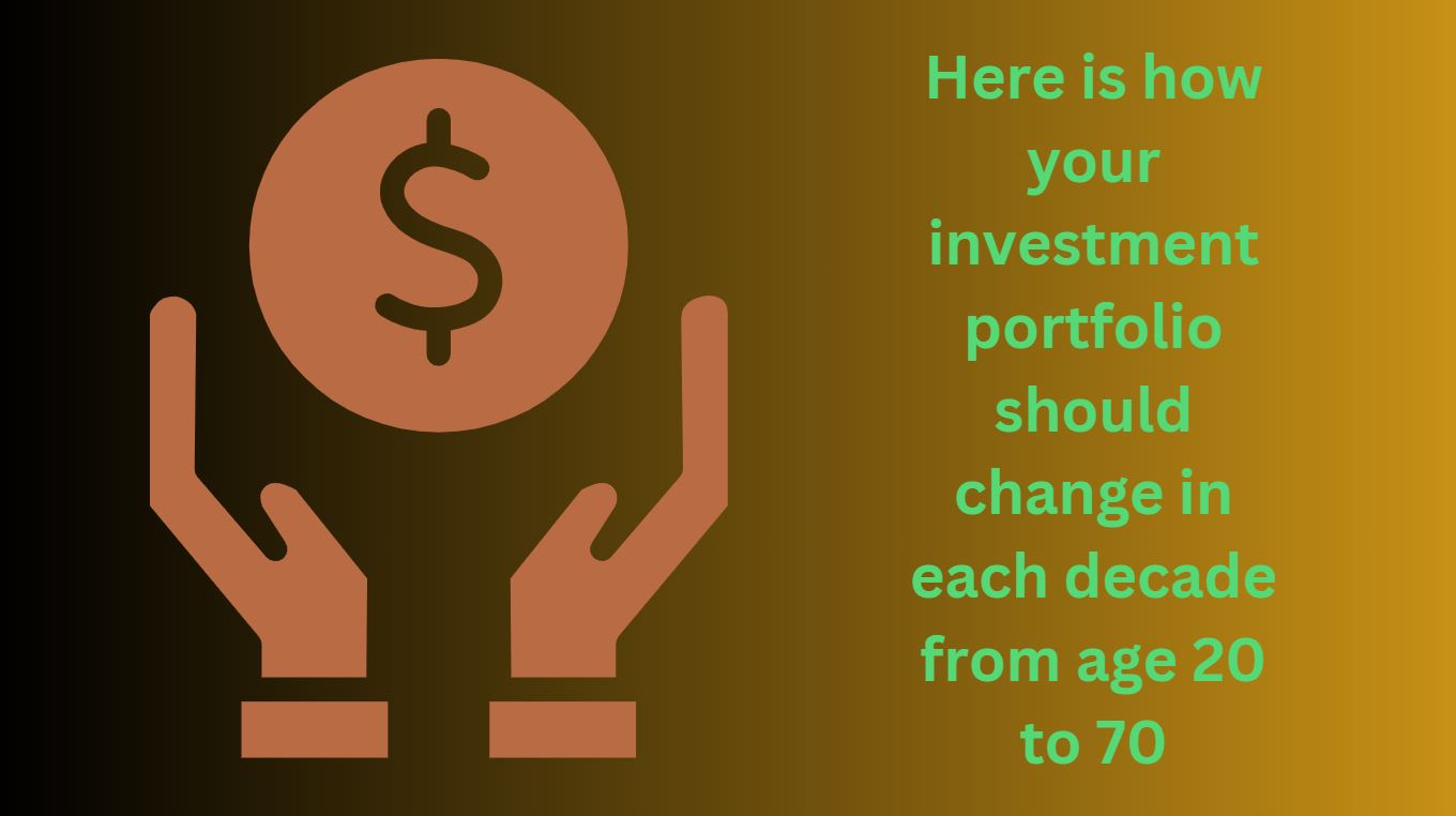 Here is how your investment portfolio should change in each decade from age 20 to 70